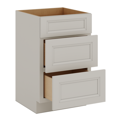27LGDS Laguna Gray Double Shaker Vanity Drawer Base 12", 15", 18", 21" & 24" - 21" Deep
