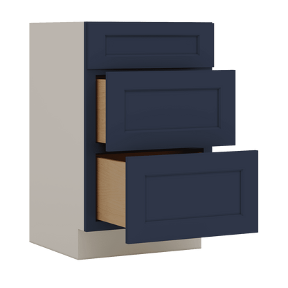 Vanity Drawer Base 12", 15", 18", 21" & 24" NB29 Naval Blue Shaker 1-1/4" Overlay