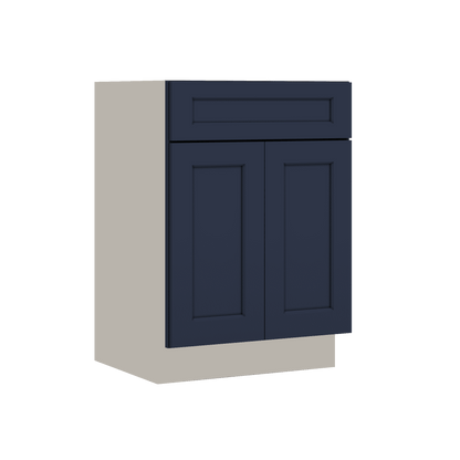 Vanity Sink Base 24", 27", 30" & 36" NB29 Naval Blue Shaker 1-1/4" Overlay