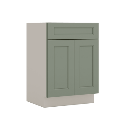 Vanity Sink Base 24", 27", 30" & 36" Green Shaker 1-1/4" Overlay
