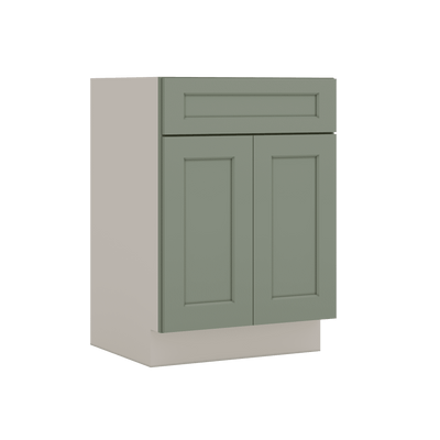 Vanity Sink Base 24", 27", 30" & 36" Green Shaker 1-1/4" Overlay