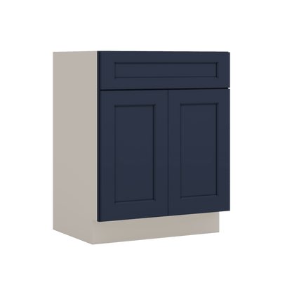 Vanity Sink Base 24", 27", 30" & 36" NB29 Naval Blue Shaker 1-1/4" Overlay