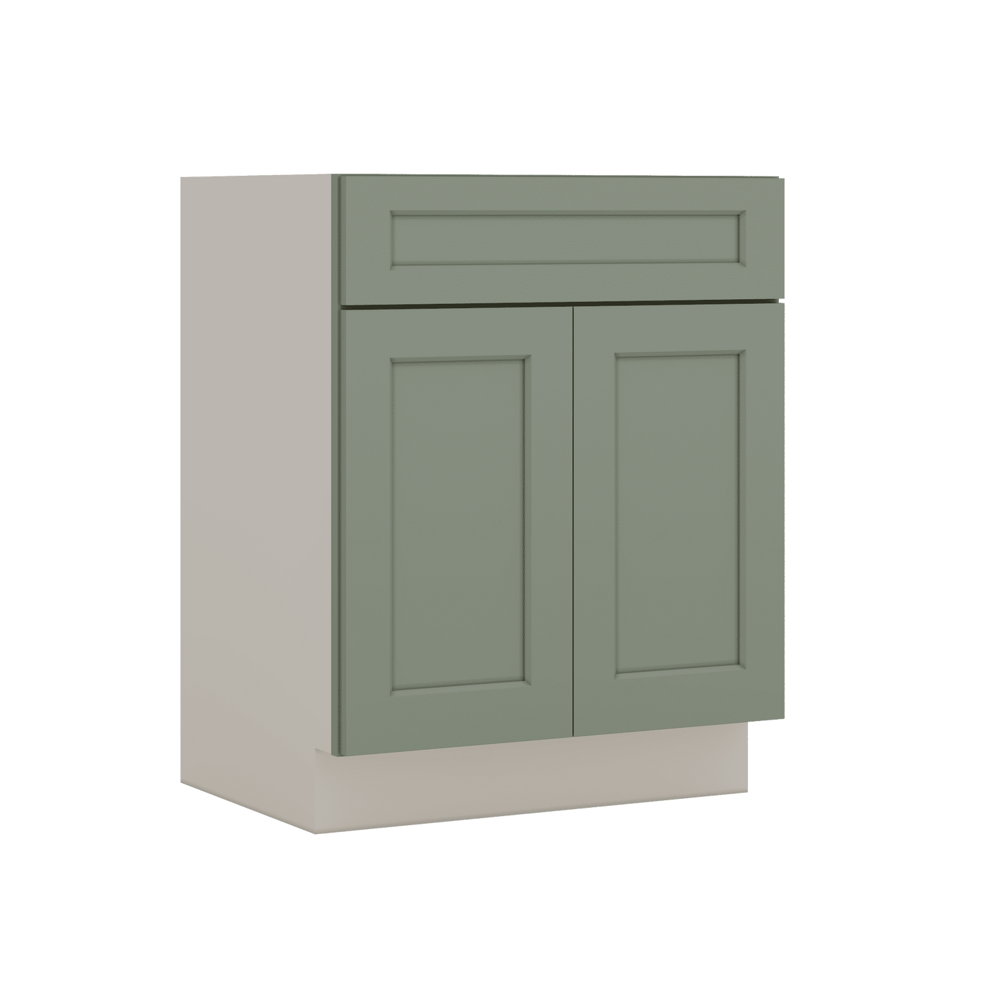 Vanity Sink Base 24", 27", 30" & 36" Green Shaker 1-1/4" Overlay