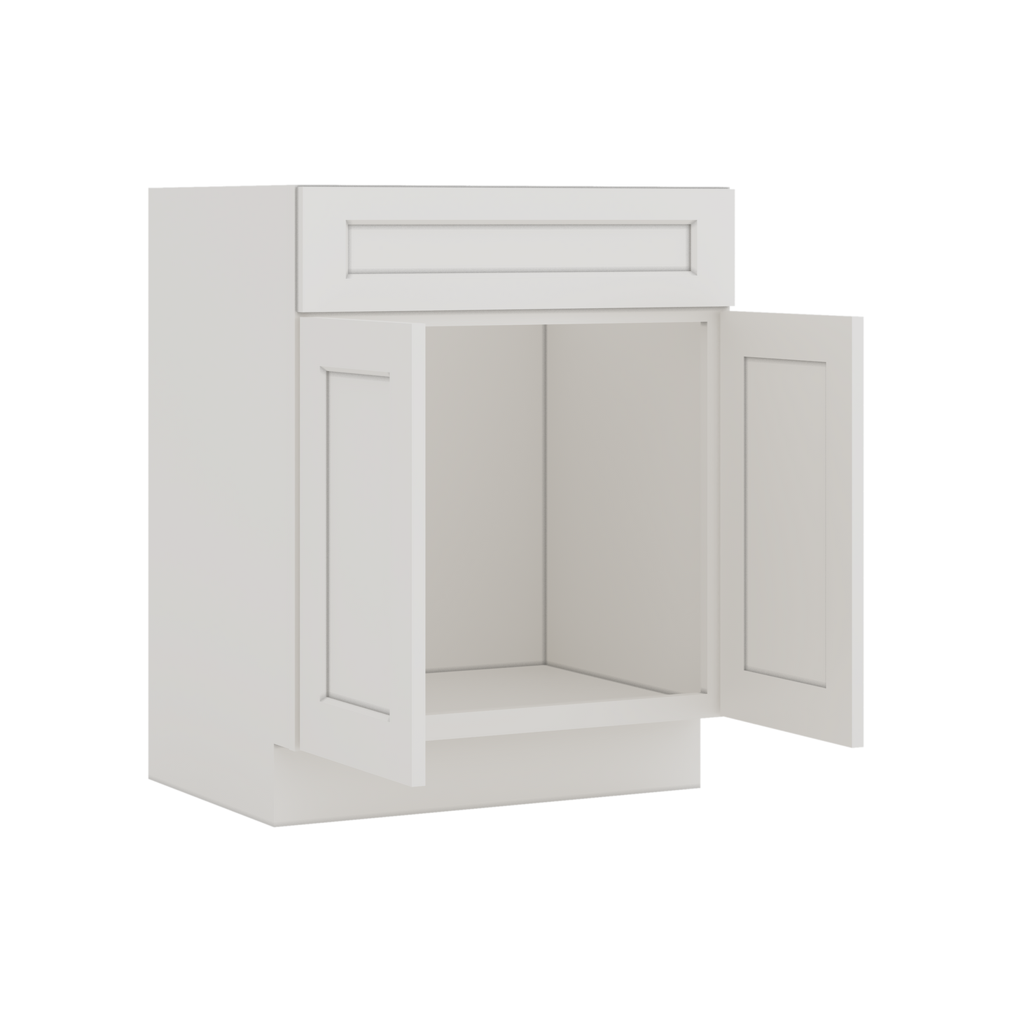 Vanity ICE White Shaker 1-1/4" Overlay CWS/CWB