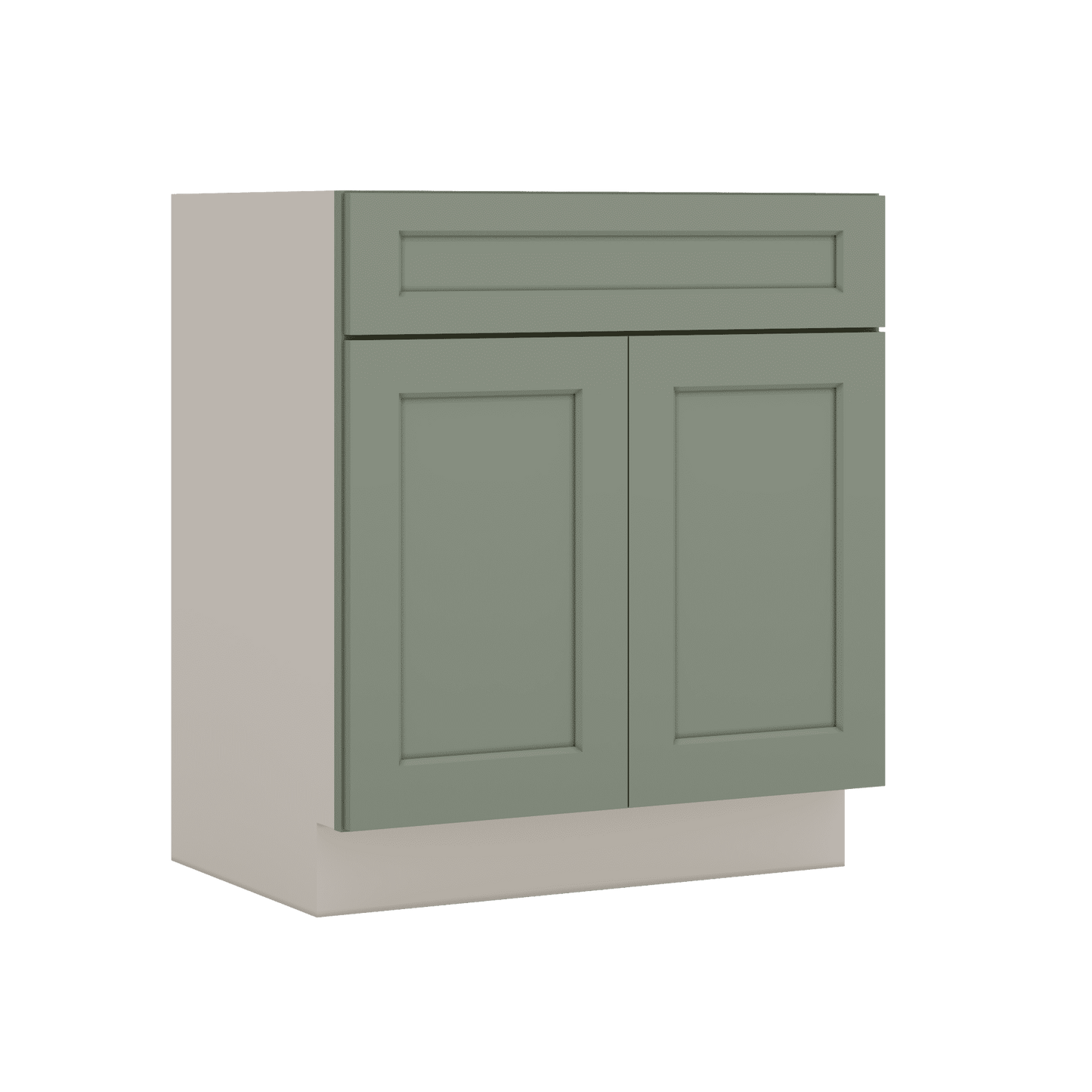 Vanity Sink Base 24", 27", 30" & 36" Green Shaker 1-1/4" Overlay