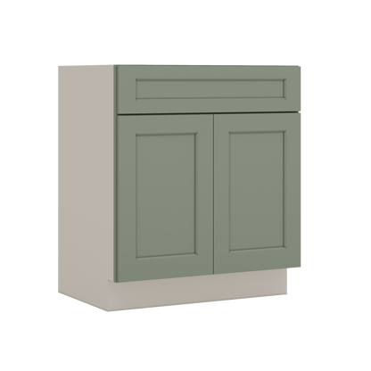 Vanity Sink Base 24", 27", 30" & 36" Green Shaker 1-1/4" Overlay