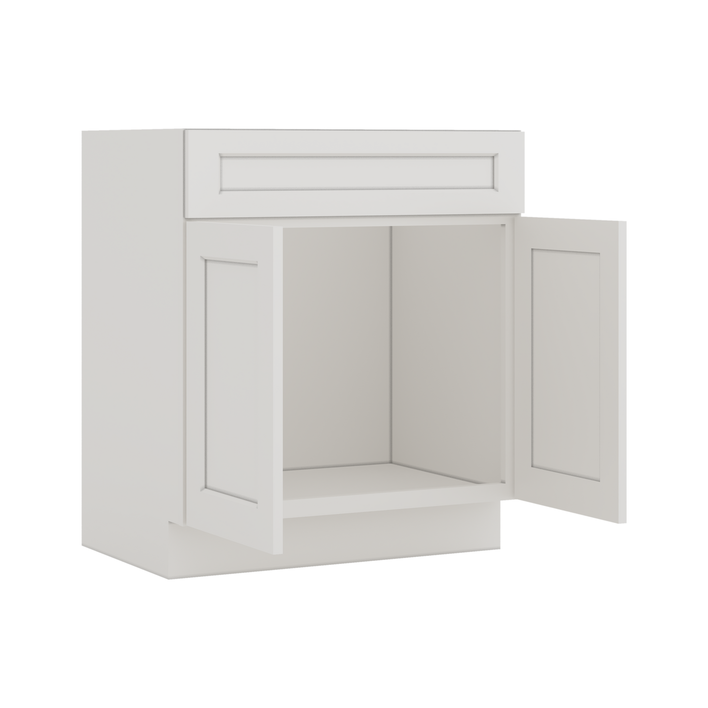 Vanity ICE White Shaker 1-1/4" Overlay CWS/CWB