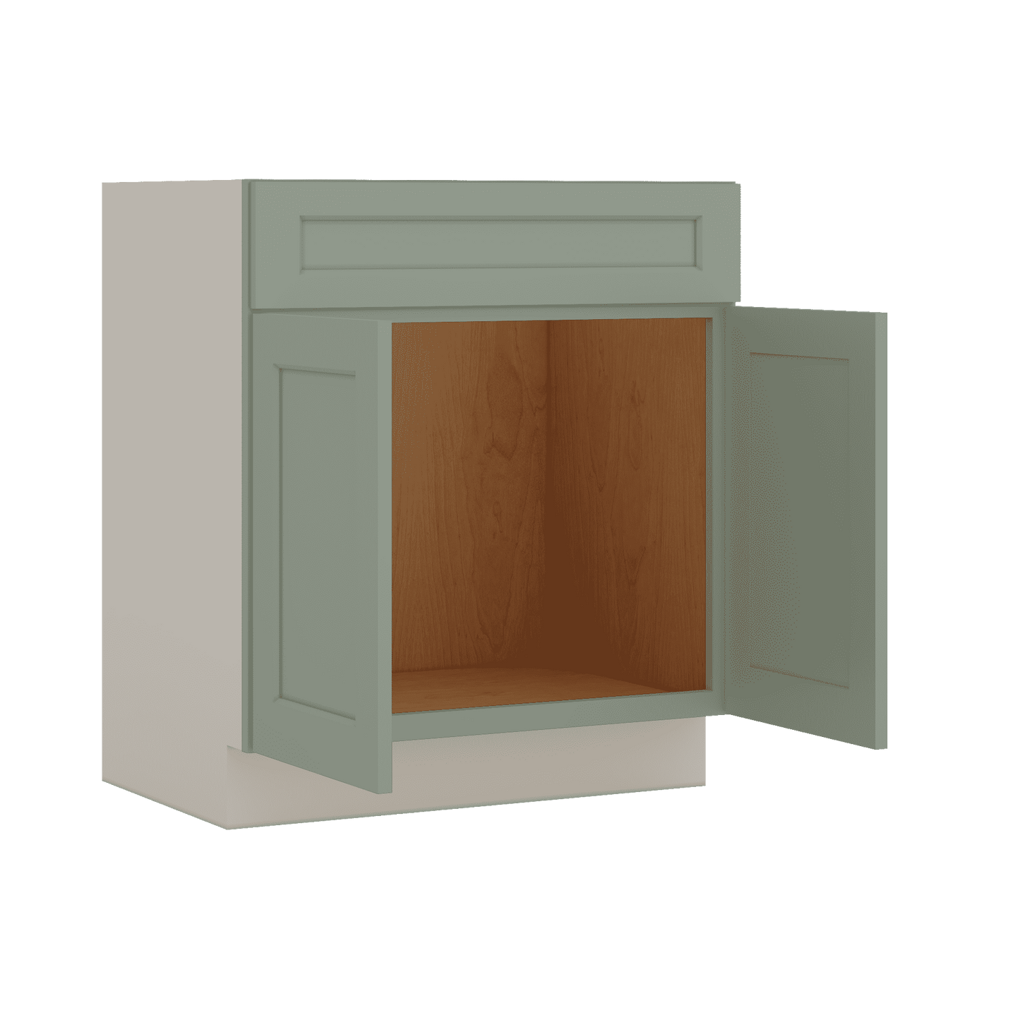 Vanity Sink Base 24", 27", 30" & 36" Green Shaker 1-1/4" Overlay