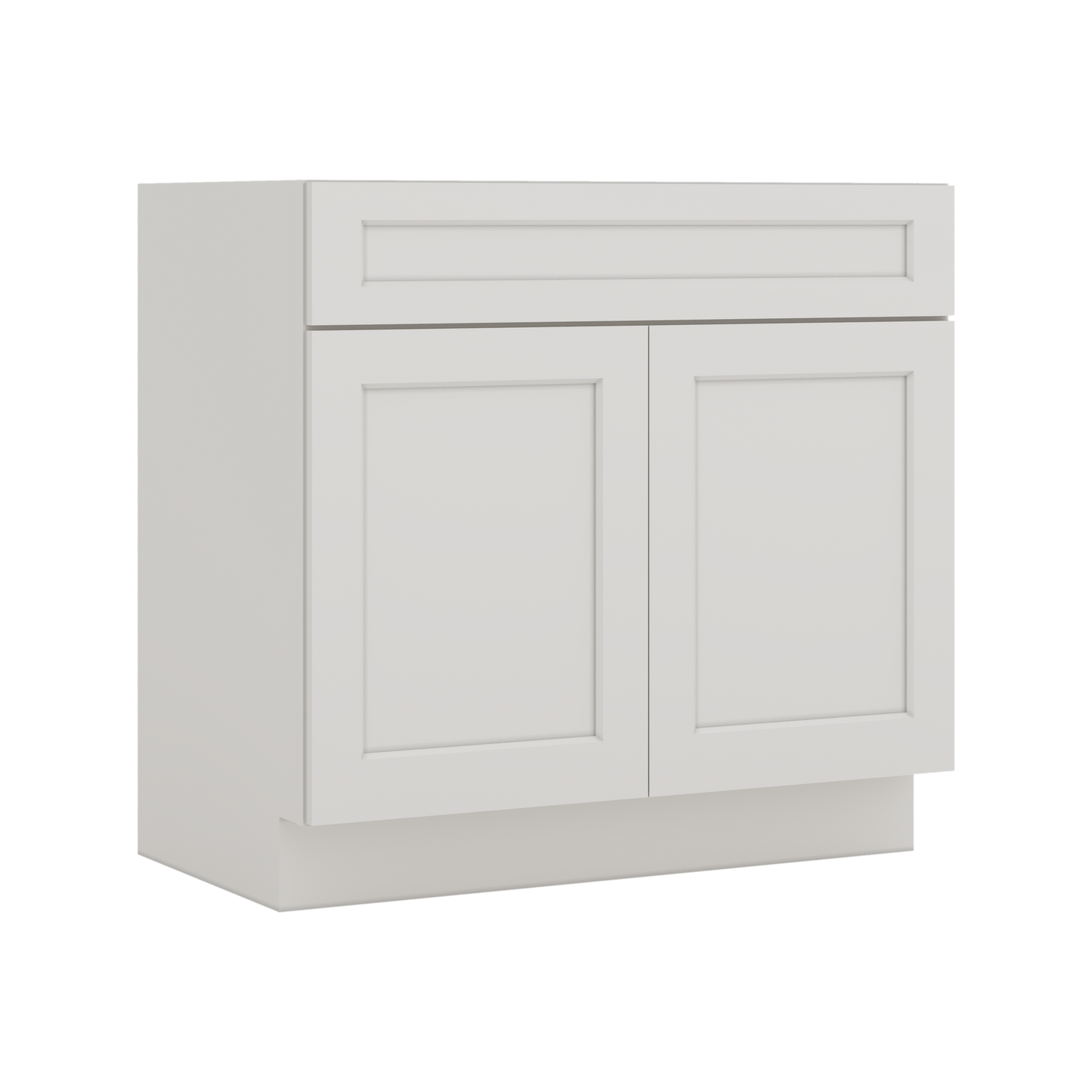 Vanity ICE White Shaker 1-1/4" Overlay CWS/CWB