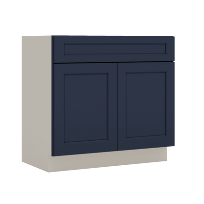 Vanity Sink Base 24", 27", 30" & 36" NB29 Naval Blue Shaker 1-1/4" Overlay