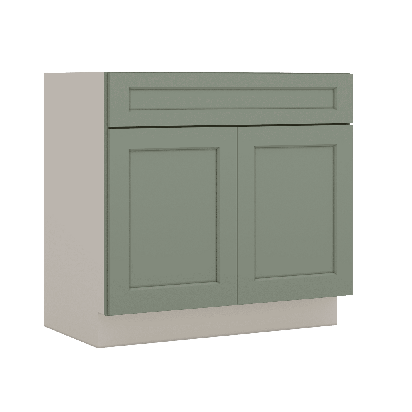 Vanity Sink Base 24", 27", 30" & 36" Green Shaker 1-1/4" Overlay