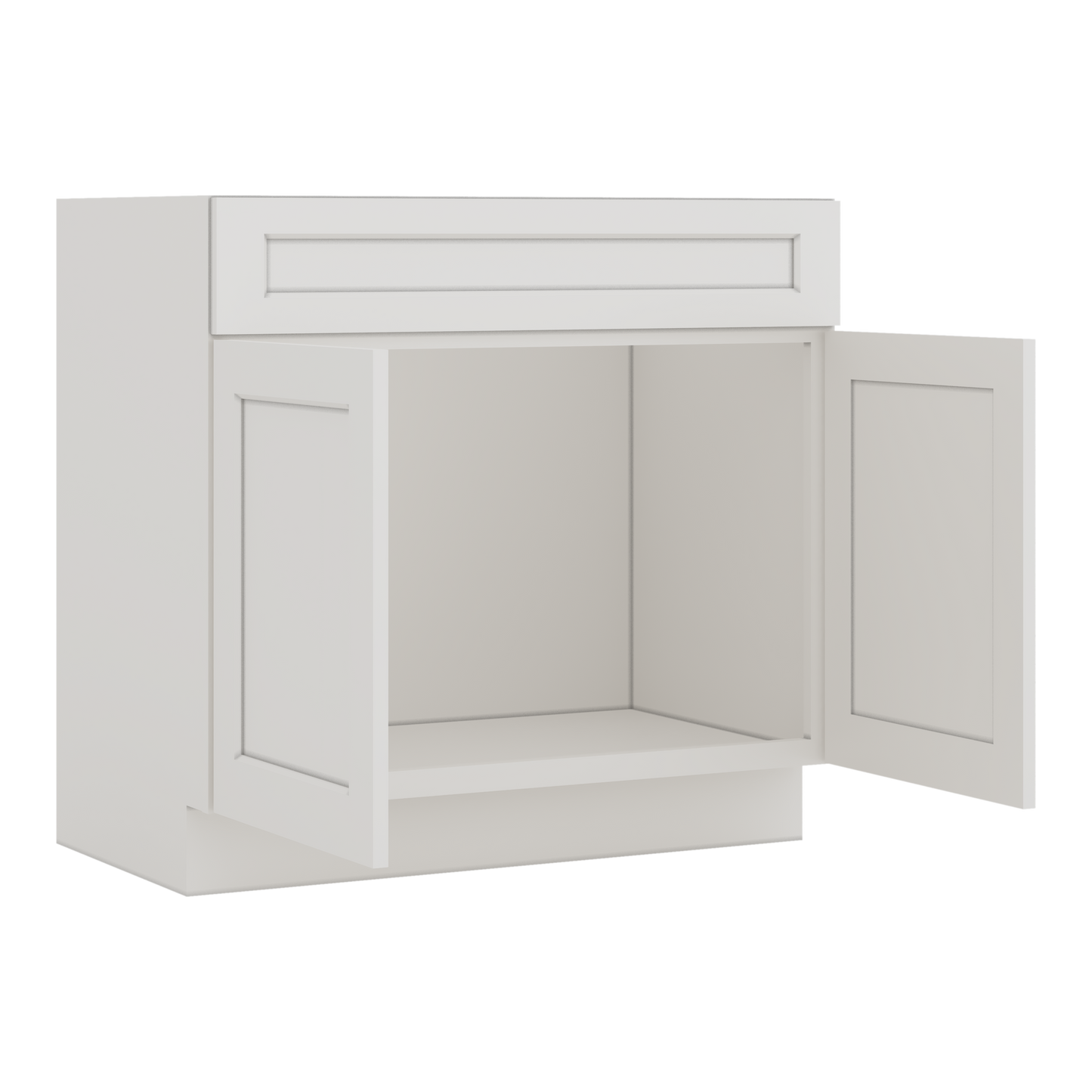 Vanity ICE White Shaker 1-1/4" Overlay CWS/CWB