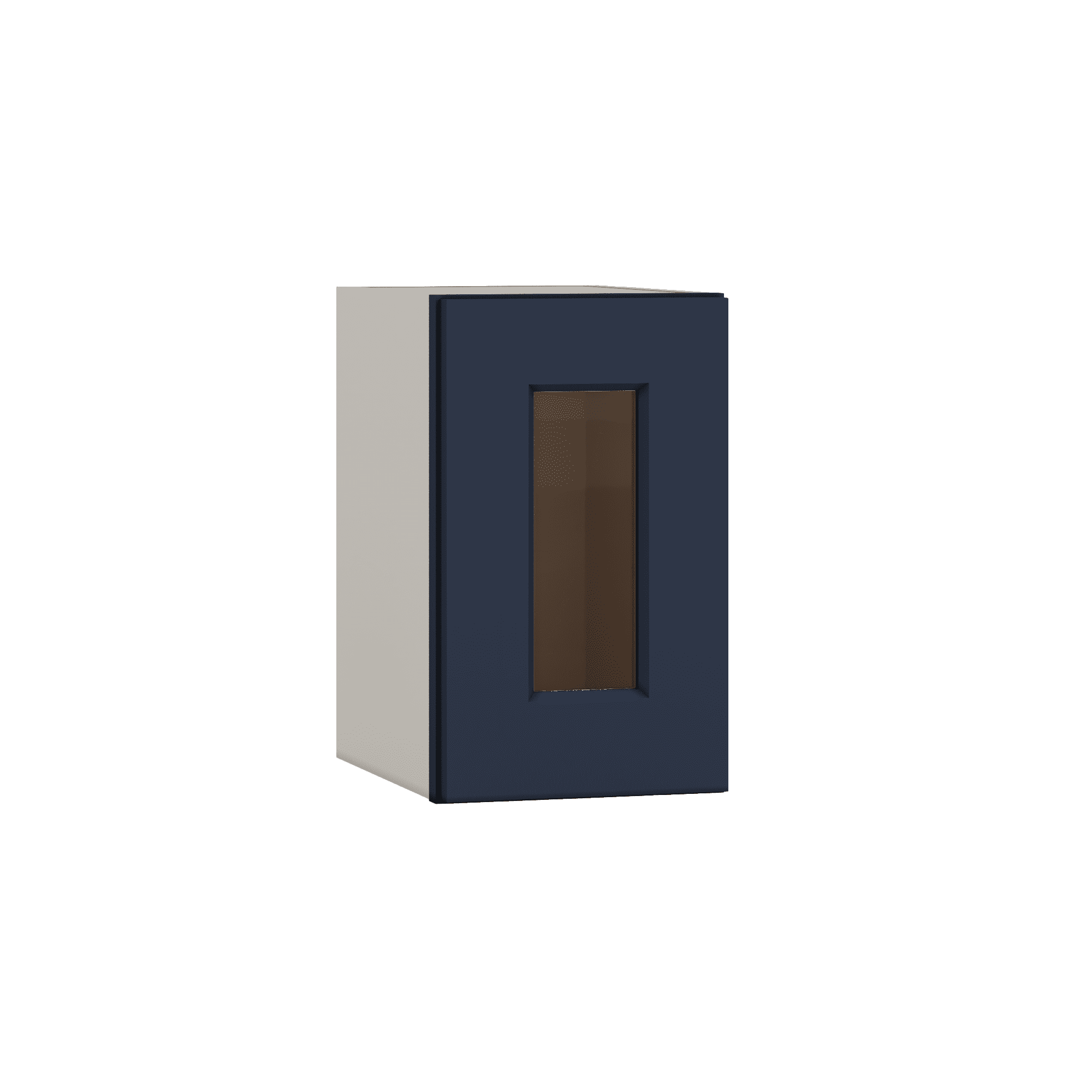 15" Tall 29NB Naval Blue Shaker Stackable Glass Ready Wall Cabinet - Single Door 9", 12", 15", 18" & 21" Wide