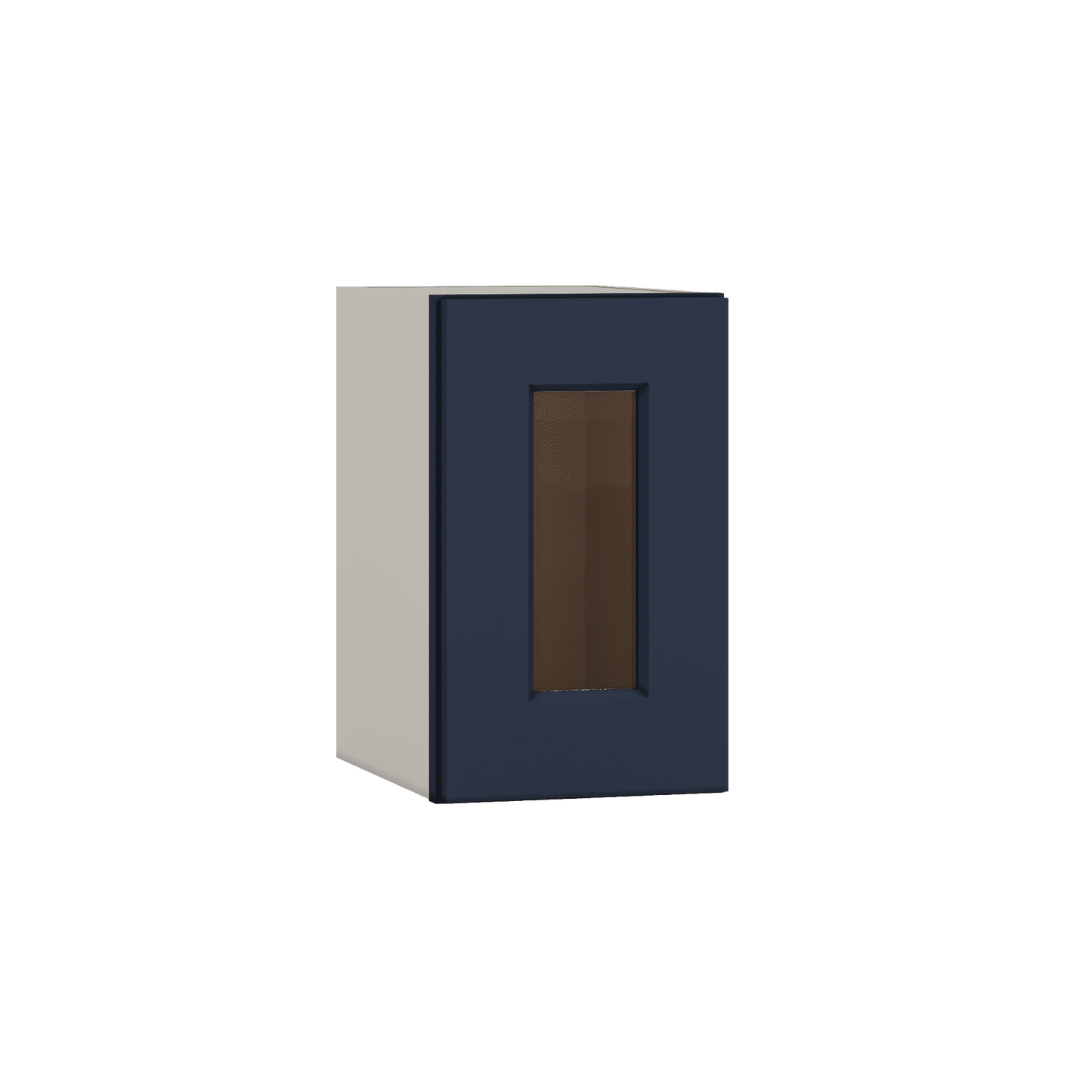 15" Tall NB29-Naval Blue Shaker Stackable Glass Ready Wall Cabinet - Single Door 9", 12", 15", 18" & 21" Wide