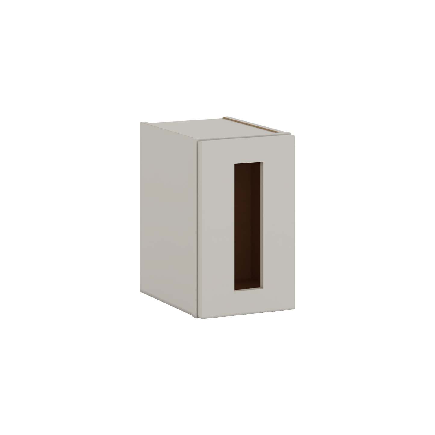 15" Tall 27LGDS Laguna Gray Double Shaker Stackable Glass Ready Wall Cabinet - Single Door 9", 12", 15", 18" & 21" Wide