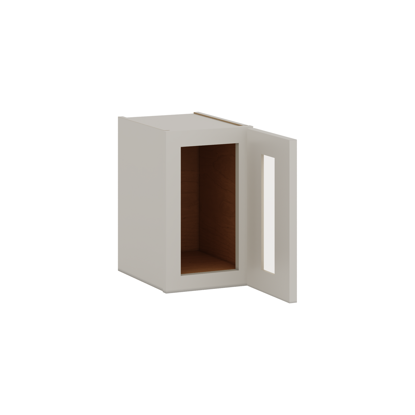 15" Tall 27LGDS Laguna Gray Double Shaker Stackable Glass Ready Wall Cabinet - Single Door 9", 12", 15", 18" & 21" Wide