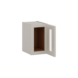 15" Tall 27LGDS Laguna Gray Double Shaker Stackable Glass Wall Cabinet - Single Door 9", 12", 15", 18" & 21" Wide