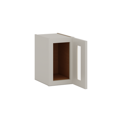 15" Tall 27LGDS Laguna Gray Double Shaker Stackable Glass Wall Cabinet - Single Door 9", 12", 15", 18" & 21" Wide