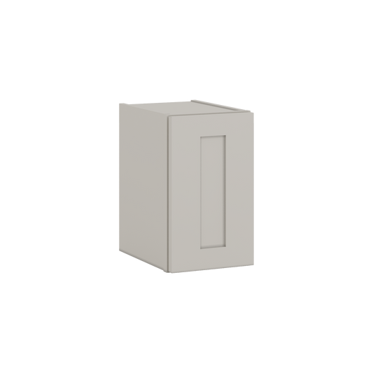 15" Tall 27LGDS Laguna Gray Double Shaker Stackable Wall Cabinet - Single Door 9", 12", 15", 18" & 21" Wide