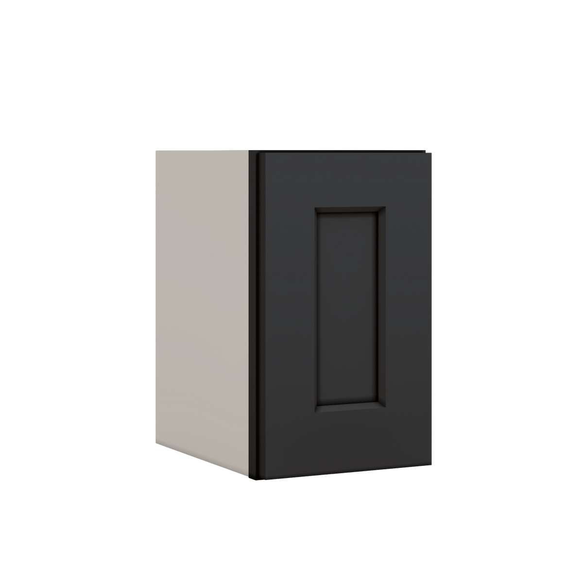 15" Tall 15HNS Hermosa Noir Black Shaker Stackable Wall Cabinet - Single Door 9", 12", 15", 18" & 21" Wide