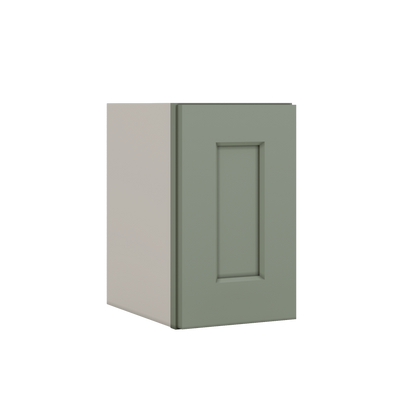 Stackable Wall Cabinet - Single Door 9", 12", 15", 18" & 21" Wide Green Shaker
