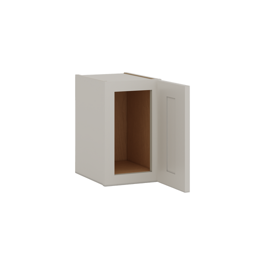 15" Tall 27LGDS Laguna Gray Double Shaker Stackable Wall Cabinet - Single Door 9", 12", 15", 18" & 21" Wide