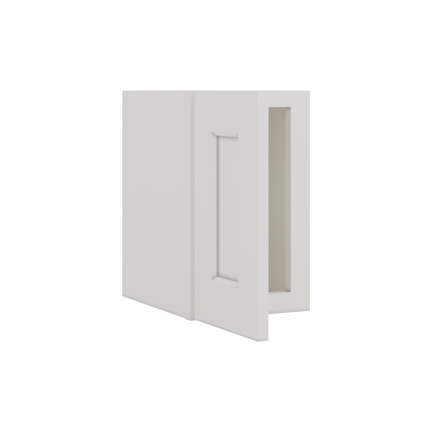 15" Tall 2WS White Shaker Stackable Wall Cabinet - Single Door 9", 12", 15", 18" & 21" Wide