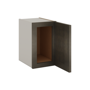 15" Tall Huntington Cinder Double Shaker Stackable Wall Cabinet - Single Door 9", 12", 15", 18" & 21" Wide