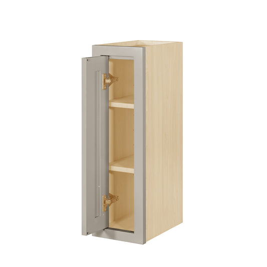 30" Tall Tuscan Gray Inset Shaker Wall Cabinet - Single Door 9", 12", 15", 18" & 21"