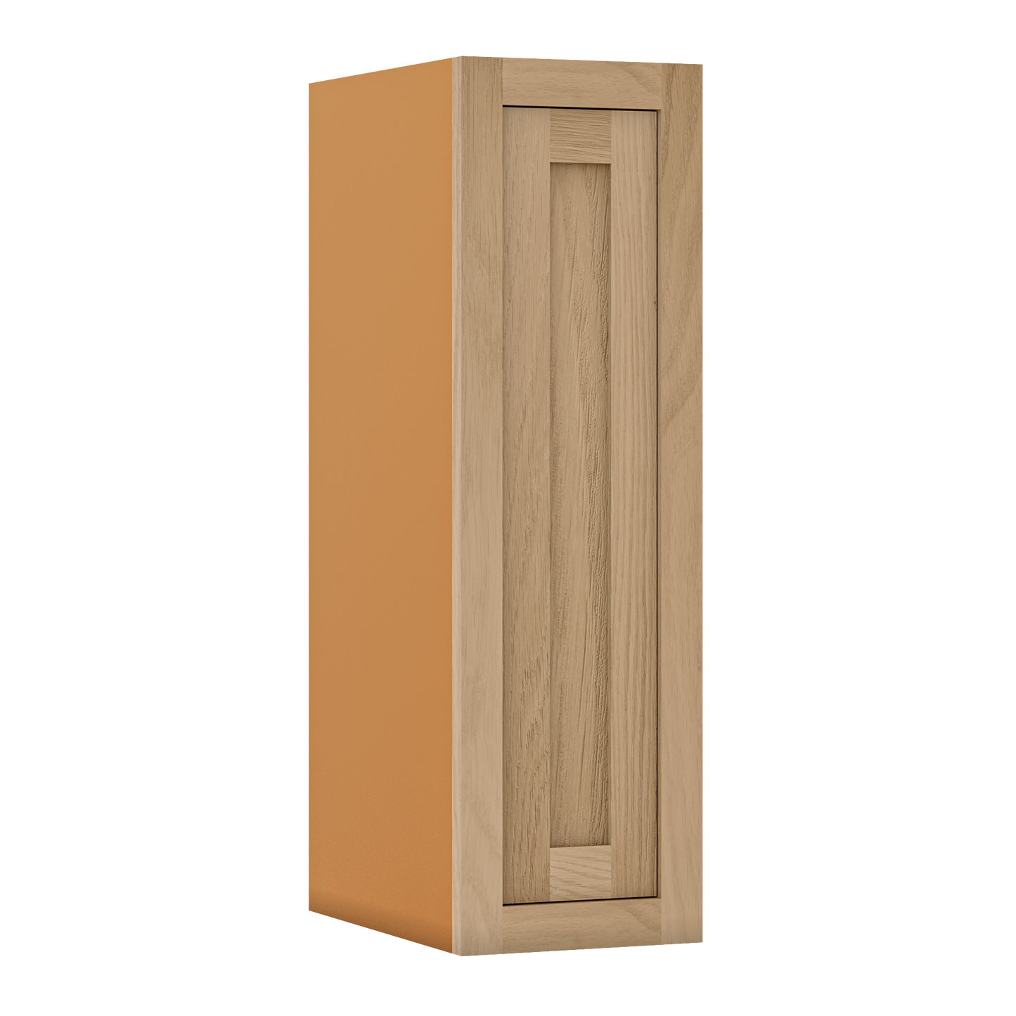 30" Tall White Oak Inset Shaker Wall Cabinet - Single Door 9", 12", 15", 18" & 21" - Special Order