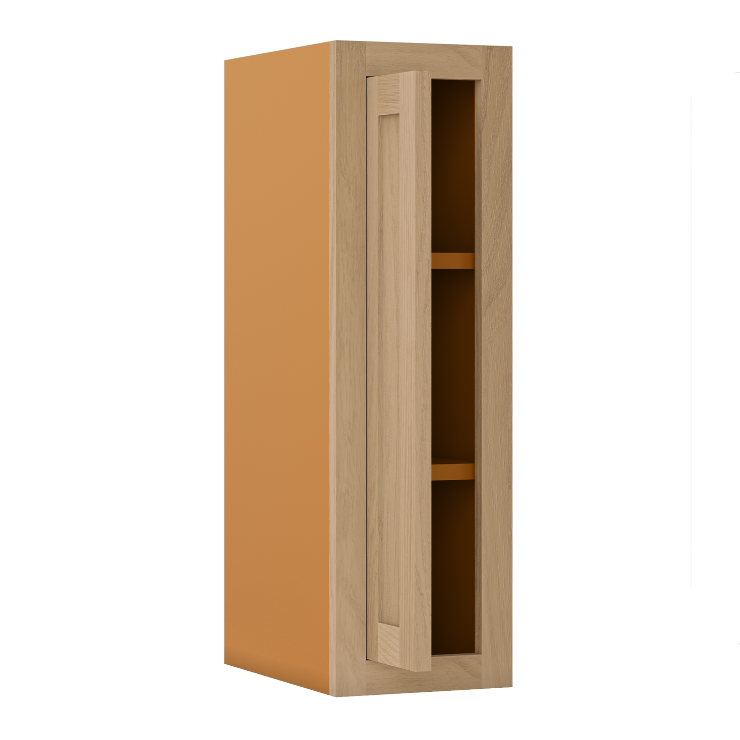30" Tall White Oak Inset Shaker Wall Cabinet - Single Door 9", 12", 15", 18" & 21" - Special Order