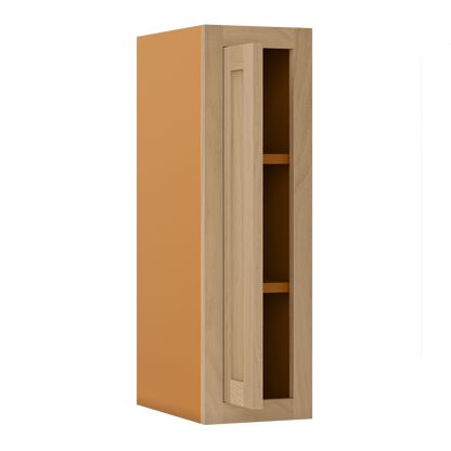 30" Tall White Oak Inset Shaker Wall Cabinet - Single Door 9", 12", 15", 18" & 21" - Special Order