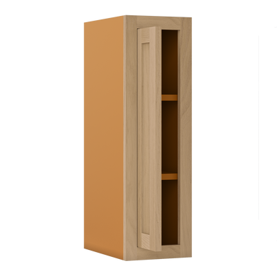 30" Tall White Oak Inset Shaker Wall Cabinet - Single Door 9", 12", 15", 18" & 21" - Special Order