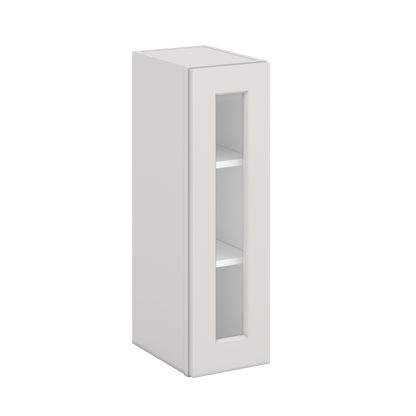 W0930 9 Inch Wide By 30 Inch Tall Glass Front Kitchen Shaker Cabinet