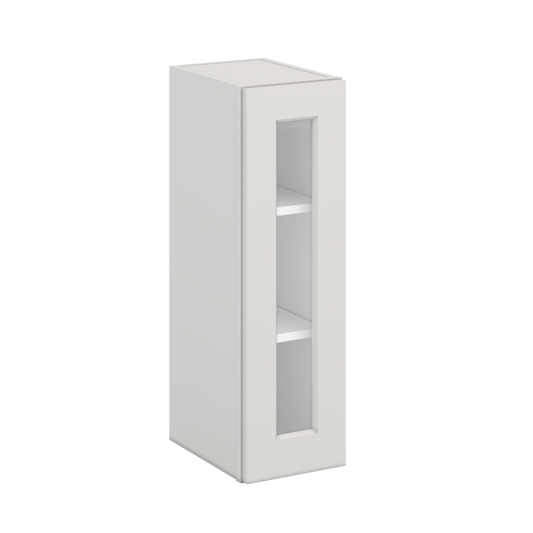 W0930 9 Inch Wide By 30 Inch Tall Glass Front Kitchen Shaker Cabinet