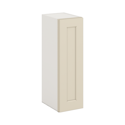 30" Tall Manhattan Cream Shaker 1-1/4" Overlay Wall Cabinet - Single Door 9", 12", 15", 18", 21" WIde