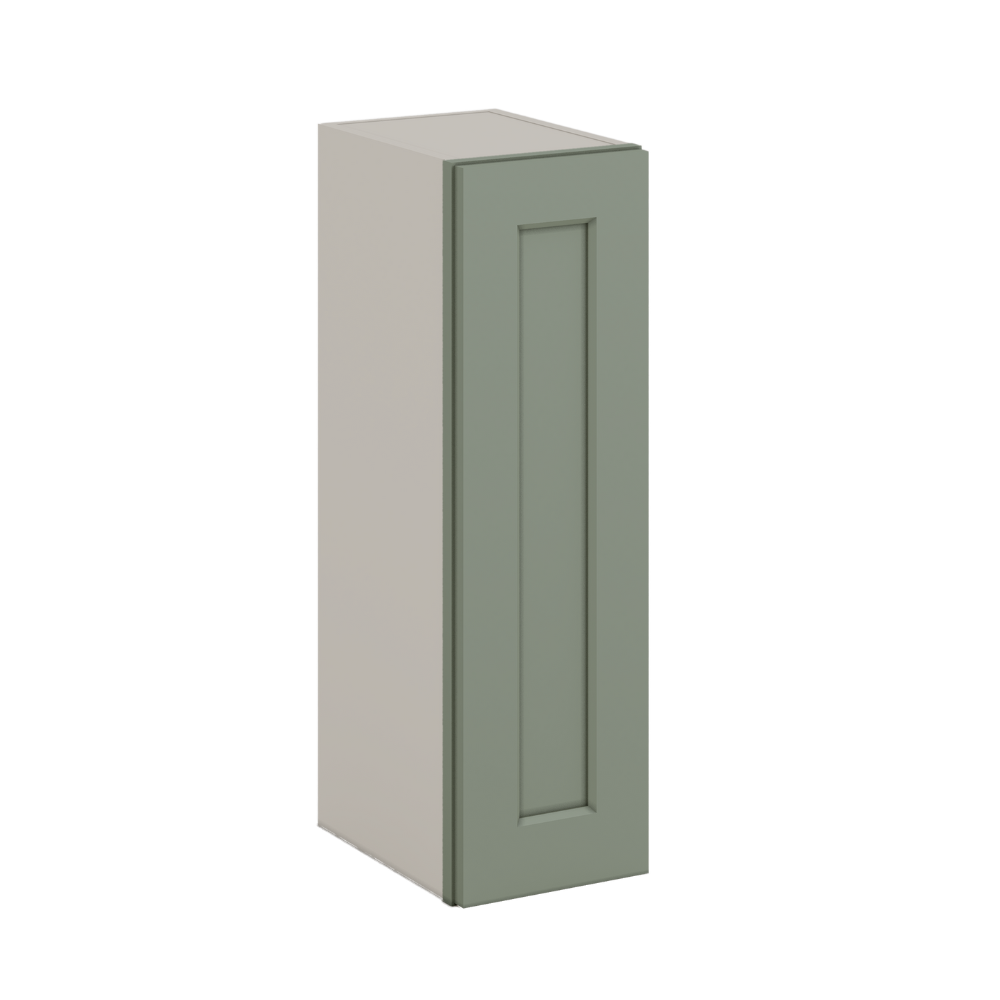 30" Tall Green Shaker 1-1/4" Overlay Wall Cabinet - Single Door 9", 12", 15", 18", 21" WIde