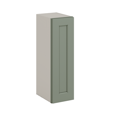 30" Tall Green Shaker 1-1/4" Overlay Wall Cabinet - Single Door 9", 12", 15", 18", 21" WIde
