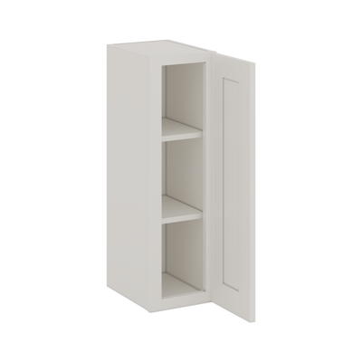 30" Tall 2WS White Shaker 1-1/4" Overlay Wall Cabinet - Single Door 9", 12", 15", 18", 21" WIde