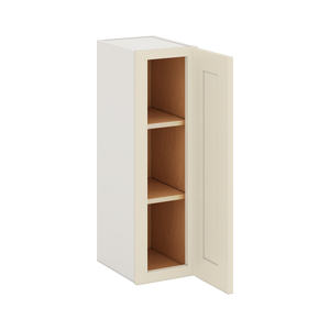 30" Tall Manhattan Cream Shaker 1-1/4" Overlay Wall Cabinet - Single Door 9", 12", 15", 18", 21" WIde