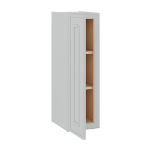 30" Tall Single Door 9", 12", 15", 18" & 21" Wall Cabinet White Elegant Oak Craftsman Shaker 1-1/4" Overlay Shaker