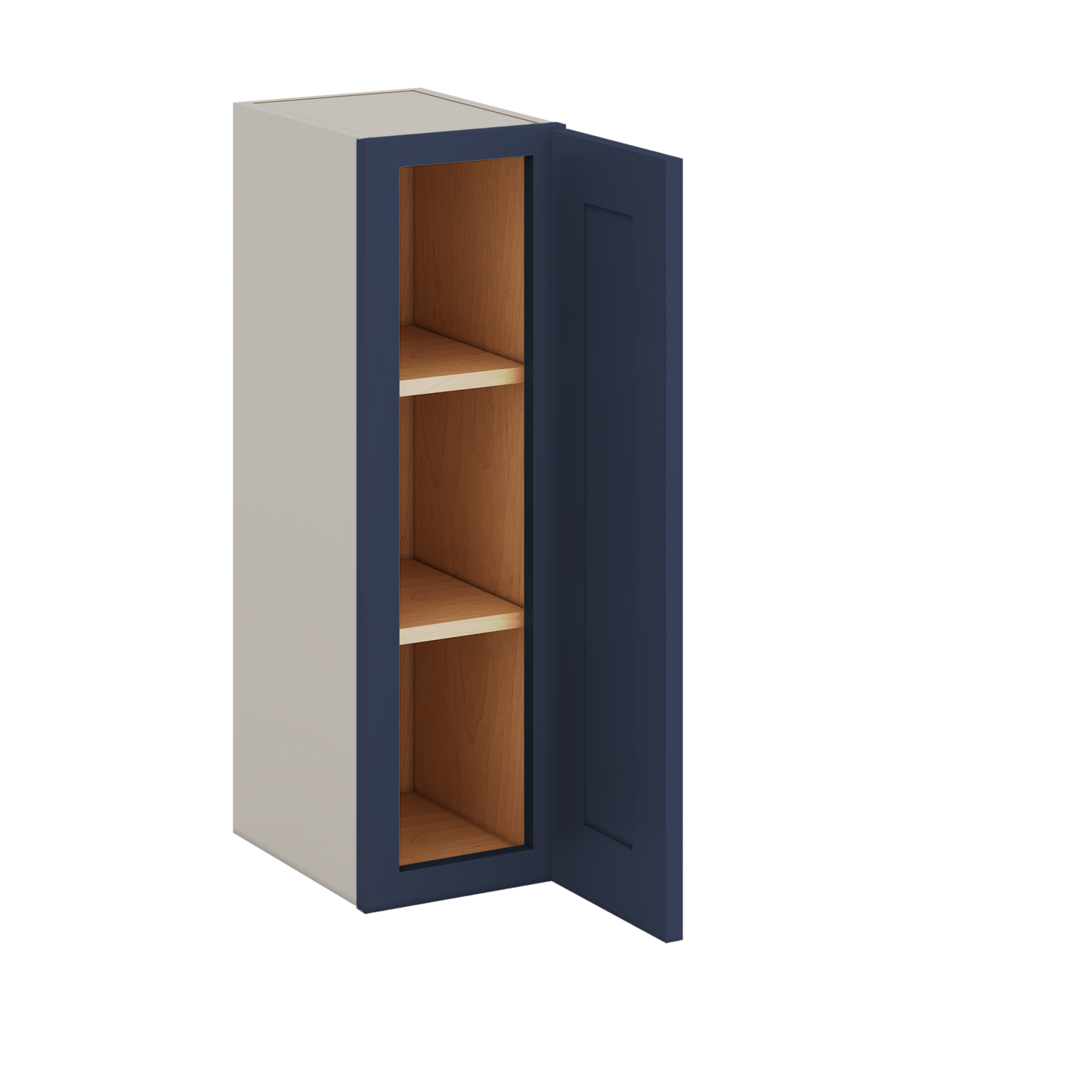 30" Tall NB29- Naval Blue Shaker 1-1/4" Overlay Wall Cabinet - Single Door 9", 12", 15", 18", 21" WIde