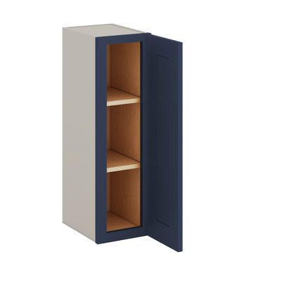 30" Tall NB29- Naval Blue Shaker 1-1/4" Overlay Wall Cabinet - Single Door 9", 12", 15", 18", 21" WIde
