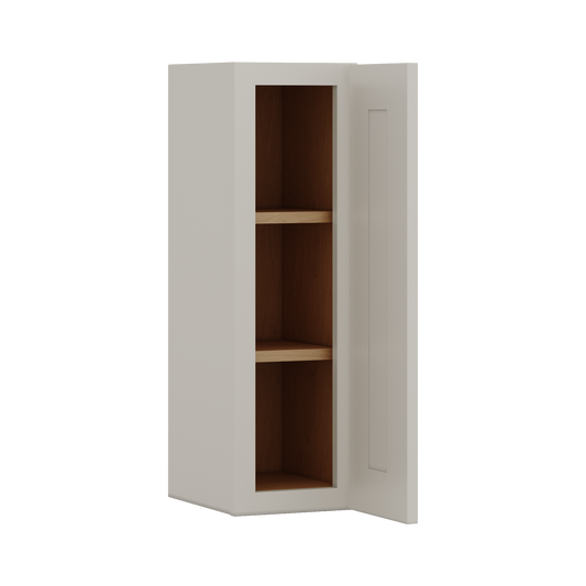 30" Tall 27LGDS Laguna Gray Double Shaker Wall Cabinet - Single Door 9", 12", 15", 18", 21" WIde