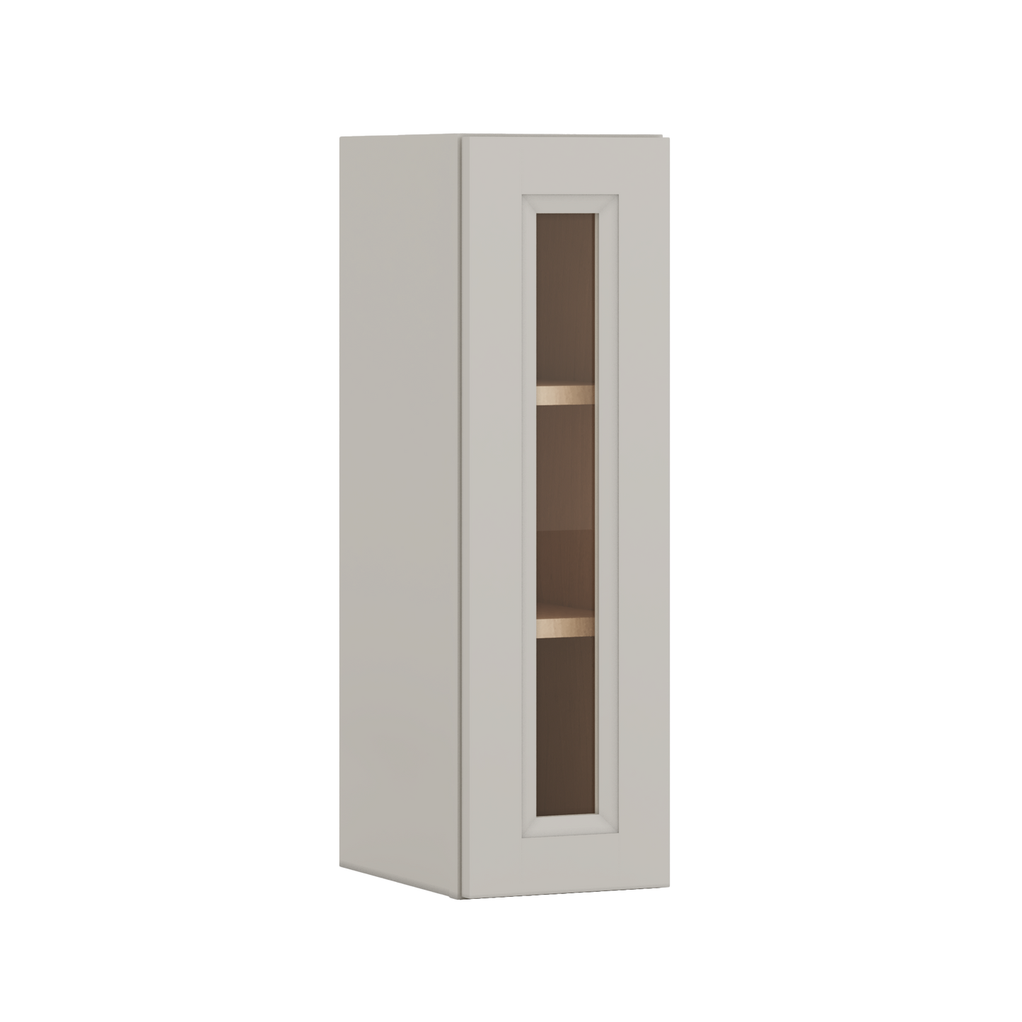 30" Tall 27LGDS Laguna Gray Double Shaker Glass Ready Wall Cabinet - Single Door 9", 12", 15", 18", 21" WIde