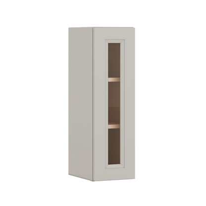30" Tall 27LGDS Laguna Gray Double Shaker Glass Ready Wall Cabinet - Single Door 9", 12", 15", 18", 21" WIde