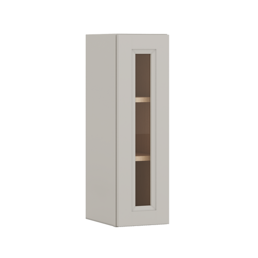 30" Tall 27LGDS Laguna Gray Double Shaker Glass Ready Wall Cabinet - Single Door 9", 12", 15", 18", 21" WIde