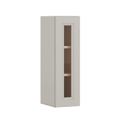 30" Tall 27LGDS Laguna Gray Double Shaker Wall Glass Cabinet - Single Door 9", 12", 15", 18", 21" WIde