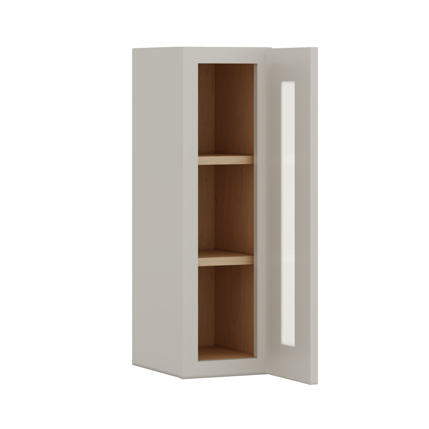 30" Tall 27LGDS Laguna Gray Double Shaker Glass Ready Wall Cabinet - Single Door 9", 12", 15", 18", 21" WIde