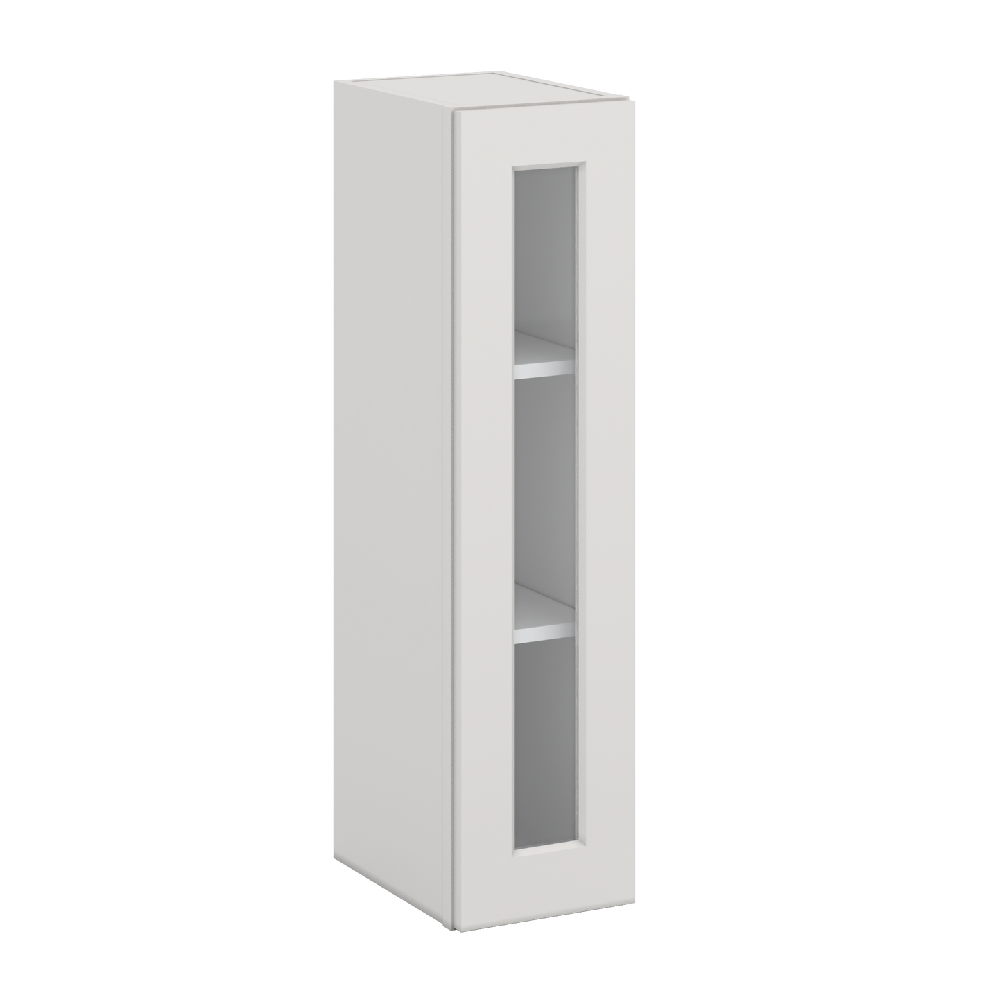 36" Tall 2WS White Shaker 1-1/4" Overlay Glass Ready Wall Cabinet - Single Door 9", 12", 15", 18", 21"